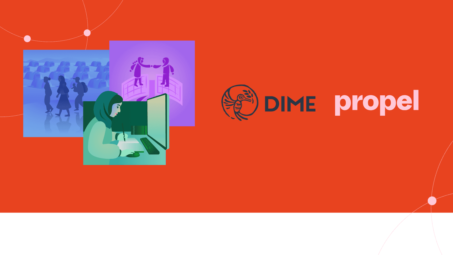Banner showing the collaboration between Propel and DIME